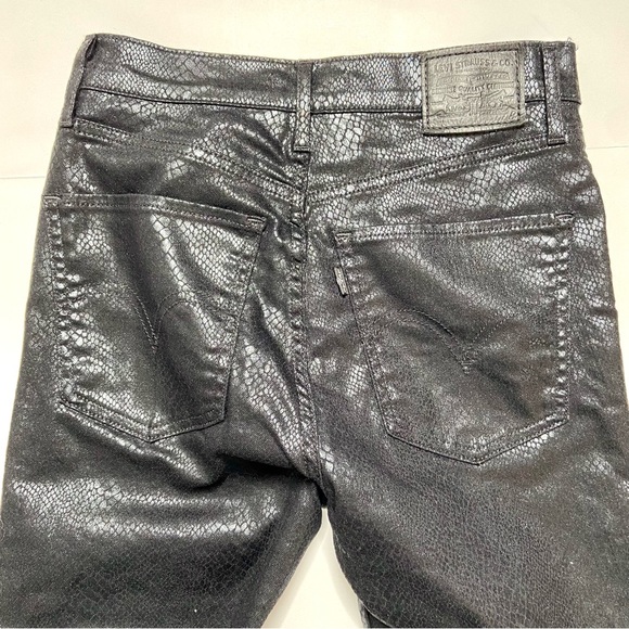 LEVI’S Premium Mile High Super Skinny Black Snakeskin Print Jean - Picture 8 of 16